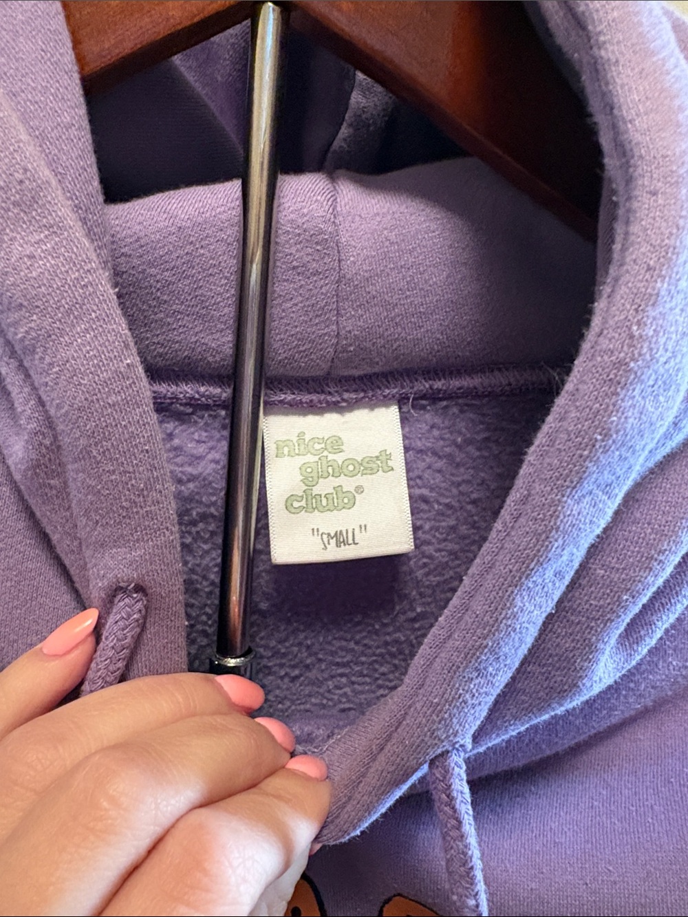 Niceghostclub Lavender Graphic Hoodie Size Small - Picture 3 of 3